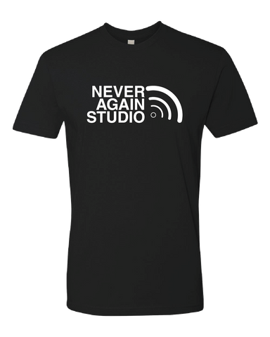 Never Again Radio Signal Full Chest Logo Tshirt